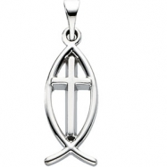 Picture of Sterling Silver Fish With Cross Pendant