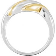 Picture of Sterling Silver & 14k Yellow Gold 10mm Two Tone Metal Fashion Ring