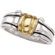 Picture of Sterling Silver & 14k Yellow Gold Metal Fashion Ring