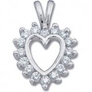 Picture of 14K White Gold Diamond Heart Pendant