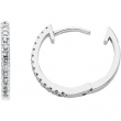 14K White Gold Pair Color Fashion Hinged Diamond Hoop Earrings For Dangle