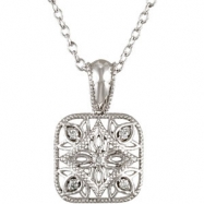 Picture of Sterling Silver 18 Inch Diamond Necklace