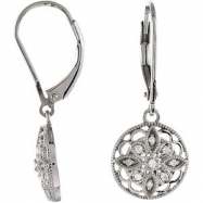 Picture of Sterling Silver Pair Diamond Lever Back Earrings