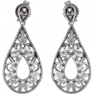 Picture of Sterling Silver Pair Diamond Earrings