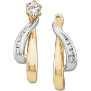 Picture of 14K Yellow White Gold Pair Two Tone Diamond Earring Jackets  Diamond quality AA (I1 clarity G-I color)