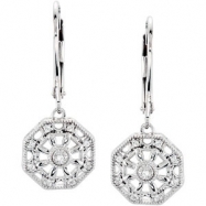 Picture of Sterling Silver Pair Diamond Lever Back Earrings