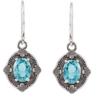 Picture of PAIR Genuine Swiss Blue Topaz Earrings 