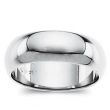 14K White 02.00 MM Half Round Band