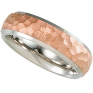 Picture of 7MM TITANIUM HAMMERED ROSE IMMERSE PLATED POLISHED BEVELLED DOMED BAND