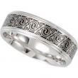 14K White Gold Bridal Duo Comfort Fit Enamel Band