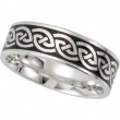 14K White Gold Bridal Duo Comfort Fit Enameled Band