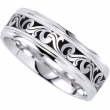 14K White Gold Bridal Duo Comfort Fit Enameled Band