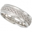 14K White Gold Bridal Duo Hand Woven Comfort Fit Band