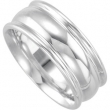 Sterling Silver 8mm Design Duo Band