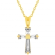 Goldtone Baguette Cross