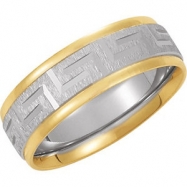 Picture of 14kt White/Yellow Band 04.50 07.00 MM Complete No Setting Polished TWO TONE COMFORT FIT BAND(YWY)