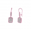 Diamond rectangular shape drop earrings