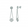 Diamond round & square drop earrings