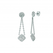 Picture of Diamond round & square drop earrings