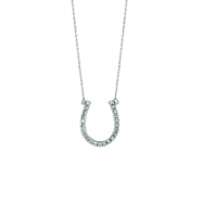 Picture of Diamond Horseshoe Pendant Necklace White Gold