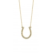 Diamond Horseshoe Pendant Necklace Yellow Gold