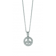 Picture of Diamond Peace Sign Pendant Necklace