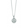 Diamond Peace Sign Pendant Necklace