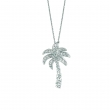 Diamond palm tree necklace