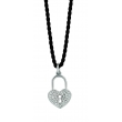 Diamond heart lock necklace