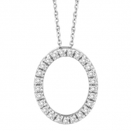 Picture of Diamond Oval Pendant Necklace White Gold