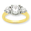 14k Two-tone A Diamond three stone ring