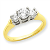 14k Two-tone A Diamond three stone ring