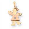 14k Two-tone AAA Diamond kid pendant