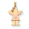 14k Two-tone AA Diamond kid pendant