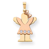 14k Two-tone A Diamond kid pendant