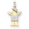 14k Two-tone A Diamond kid pendant