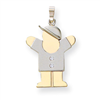 14k Two-tone A Diamond kid pendant