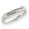 10k White Gold .12ct Diamond Trio Mens Wedding Band ring