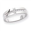 14k White Gold AA Quality Trio Mens Wedding Band ring