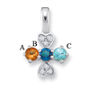 14KW Family Jewelry Diamond Semi-Set Pendant