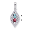 14KW Family Jewelry Diamond Semi-Set Pendant