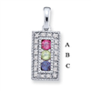 14KW Family Jewelry Diamond Semi-Set Pendant