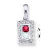 14KW Family Jewelry Diamond Semi-Set Pendant