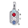 14KW Family Jewelry Diamond Semi-Set Pendant