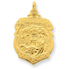 24k Gold-plated Sterling Silver Saint Michael Badge Medal