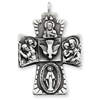 Sterling Silver Antiqued 4-way Medal