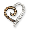 14K Champagne & Diamond Heart Pendant