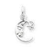 Sterling Silver Moon with Star Charm