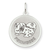 Sterling Silver Pekingese Disc Charm