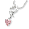 Sterling Silver Pink CZ Pendant chain